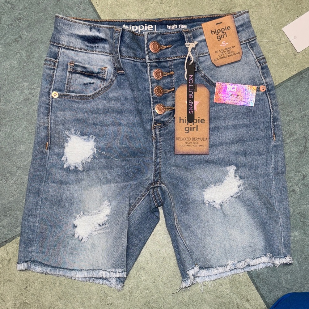 NWT Blue Distressed Denim Shorts kids Jean short